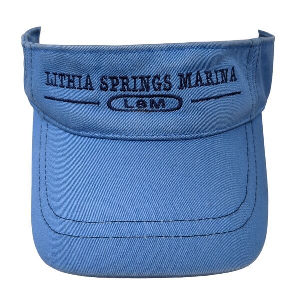 Lithia Springs Marina Strapback Sun Visor Hat Blue OS Adjustable Embroidered HYP - Picture 1 of 8